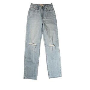 Madewell The Perfect Vintage Straight Jean Size 23 Light Wash Distressed 29"L